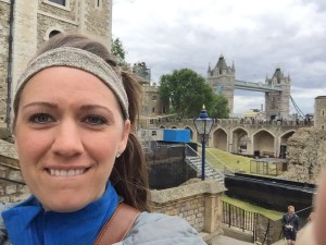 Behind me you'll find the Tower of London Bridge